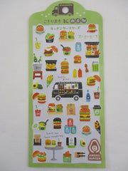 Cute Kawaii MW & Food Truck Series - Burger Fries Soda Ice Tea Lunch Sticker Sheet - for Journal Planner Craft