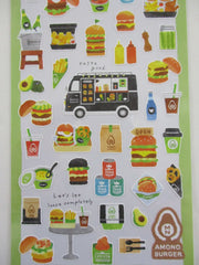 Cute Kawaii MW & Food Truck Series - Burger Fries Soda Ice Tea Lunch Sticker Sheet - for Journal Planner Craft