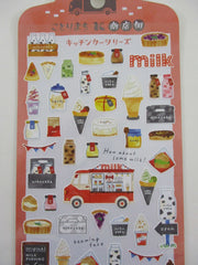 Cute Kawaii MW & Food Truck Series - Dairy Milk Ice Cream Yogurt Cheese Nikoyaka Sticker Sheet - for Journal Planner Craft