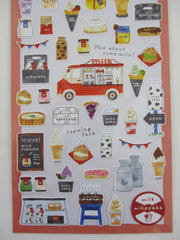 Cute Kawaii MW & Food Truck Series - Dairy Milk Ice Cream Yogurt Cheese Nikoyaka Sticker Sheet - for Journal Planner Craft