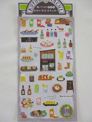 Cute Kawaii MW Kotori Machi / Little Town Series - Diner Bar Late Night Snack Shop Sticker Sheet - for Journal Planner Craft