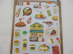 Cute Kawaii MW Kotori Machi / Little Town Series - Restaurant Lunch Diner Italian Pasta Sticker Sheet - for Journal Planner Craft