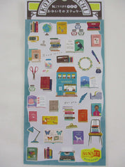 Cute Kawaii MW Kotori Machi / Little Town Series - Sunset Bookstore Library Books Reading Sticker Sheet - for Journal Planner Craft