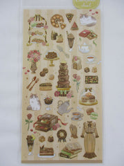 Cute Kawaii MW Choupinet Series - Royal Chocolate Brown Autumn Bake Pie Cat Tea Sticker Sheet - for Journal Planner Craft