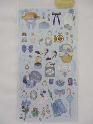 Cute Kawaii MW Choupinet Series - Royal Blue Travel Party Sweet Flower Princess Sticker Sheet - for Journal Planner Craft