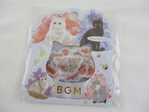 Cute Kawaii BGM Flake Stickers Sack - Cat - for Journal Agenda Planner Scrapbooking Craft