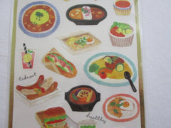 Cute Kawaii Mind Wave Weekend Market Series - Lunch Dinner Burger Takeout Coffee Lemon Fresh Drink Sticker Sheet - for Journal Planner Craft