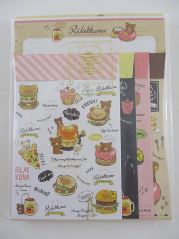 Cute Kawaii San-X Rilakkuma Bear Deli Letter Set Pack - A - Stationery Writing Paper Envelope