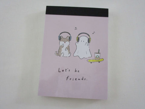 Cute Kawaii Crux Ghost Music Let's be Friends Mini Notepad / Memo Pad - Stationery Designer Paper Collection