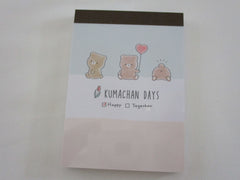 Cute Kawaii Crux Bear Kumachan Days Mini Notepad / Memo Pad - Stationery Designer Paper Collection