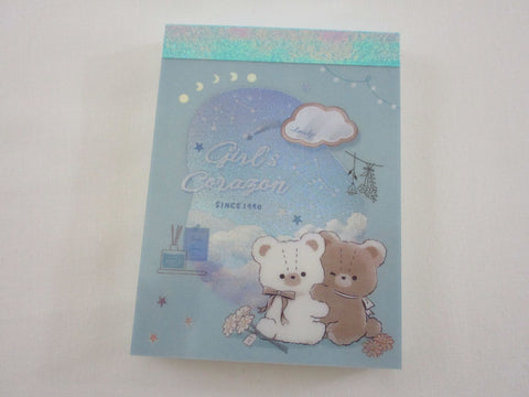 Cute Kawaii Q-Lia Bear Love Corazon Girl Mini Notepad / Memo Pad - Stationery Designer Paper Collection