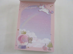 Cute Kawaii Q-Lia Bear Love Corazon Girl Unicorn Mini Notepad / Memo Pad - Stationery Designer Paper Collection