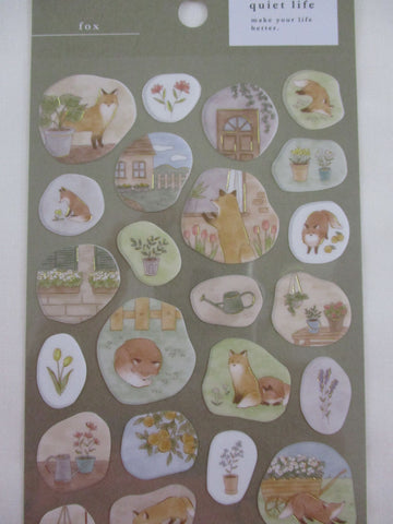 Cute Kawaii MW Quiet Life Series - E - Fox Sticker Sheet - for Journal Planner Craft