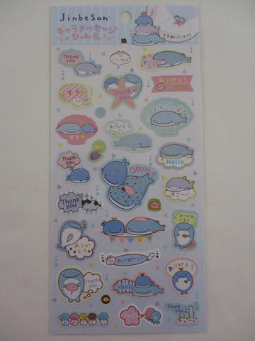 Cute Kawaii San-X Jinbesan Whale Sticker Sheet 2021 - C - for Planner Journal Scrapbook Craft