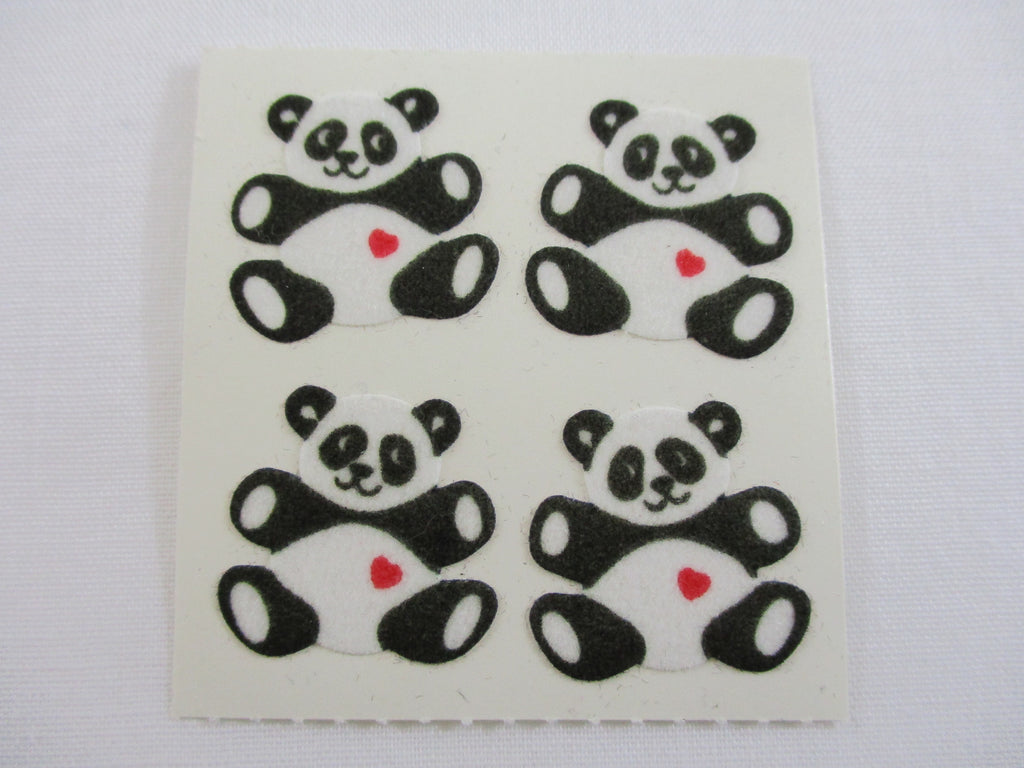 Sandylion Panda Fuzzy Sticker Sheet / Module - Vintage & Collectible