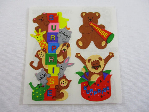 Sandylion Bear Surprise Party Sticker Sheet / Module - Vintage & Collectible