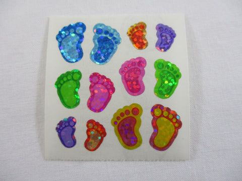 Sandylion Foot Prints Glitter Sticker Sheet / Module - Vintage & Collectible