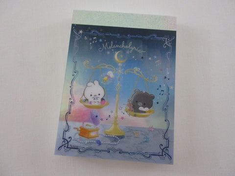 Cute Kawaii Q-lia Rabbit Bear Night Stars Melancholyric D Mini Notepad / Memo Pad - Stationery Designer Writing Paper Collection