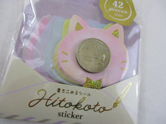 Cute Kawaii Q-Lia Cat Write on Flake Stickers Sack - for Journal Planner Agenda Craft Scrapbook