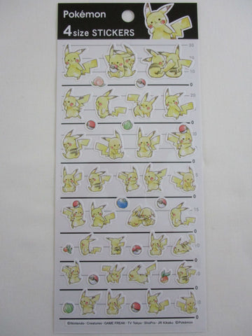 Cute Kawaii Kamio Pokemon Pikachu Sticker Sheet - for Journal Planner Craft