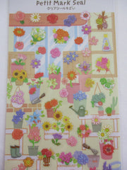 Cute Kawaii Kamio Flower Garden Sticker Sheet - with Gold Accents - for Journal Planner Craft Agenda Organizer Scrapbook