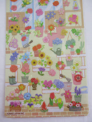 Cute Kawaii Kamio Flower Garden Sticker Sheet - with Gold Accents - for Journal Planner Craft Agenda Organizer Scrapbook