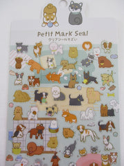 Cute Kawaii Kamio Dog Puppies Sticker Sheet - with Gold Accents - for Journal Planner Craft Agenda Organizer Scrapbook