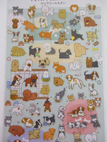 Cute Kawaii Kamio Dog Puppies Sticker Sheet - with Gold Accents - for Journal Planner Craft Agenda Organizer Scrapbook
