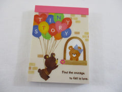 Cute Kawaii Mind Wave Tiny Story Bear Mini Notepad / Memo Pad - Stationery Design Writing Collection