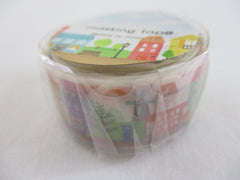 Cute Kawaii Mind Wave Washi / Masking Deco Tape - House Town City Home Street - for Scrapbooking Journal Planner Craft
