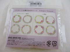 Cute Kawaii MW Wreath Flower Purple Write on Flake Stickers Sack - for Journal Planner Agenda Craft Scrapbook