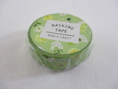 Cute Kawaii W-Craft Washi / Masking Deco Tape - Flowers Green - for Scrapbooking Journal Planner Craft