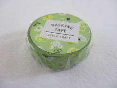 Cute Kawaii World Craft Washi / Masking Deco Tape - Flowers Green - for Scrapbooking Journal Planner Craft