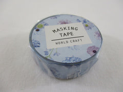 Cute Kawaii World Craft Washi / Masking Deco Tape - Flowers Blue - for Scrapbooking Journal Planner Craft