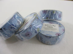 Cute Kawaii W-Craft Washi / Masking Deco Tape - Flowers Blue - for Scrapbooking Journal Planner Craft