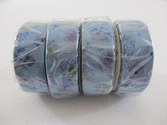 Cute Kawaii W-Craft Washi / Masking Deco Tape - Flowers Blue - for Scrapbooking Journal Planner Craft