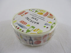 Cute Kawaii World Craft Washi / Masking Deco Tape - Fine Dining Cheese Wine - for Scrapbooking Journal Planner Craft