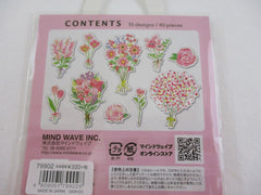 MW Salon de Fleur Flowers - Flake Stickers Sack - Pink Red Purple - Beautiful Garden Love Wedding Bouquet for Journal Agenda Planner Scrapbooking Craft