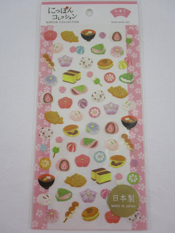 Cute Kawaii MW Collection Sticker Sheet - Sweet Pastries Mochi Dessert - for Journal Planner Craft - Washi Textured Paper