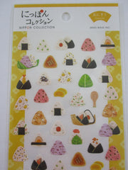 Cute Kawaii MW Collection Sticker Sheet - Onigiri Rice Ball Sushi - for Journal Planner Craft - Washi Textured Paper