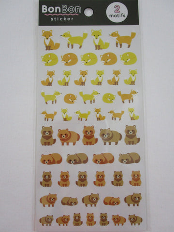 Cute Kawaii MW BonBon Series - Fox Raccoon Sticker Sheet - for Journal Planner Craft