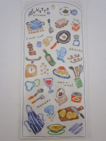 Cute Kawaii MW Juwatto Watercolor Series - Food Kitchen Cook Sticker Sheet - for Journal Planner Craft