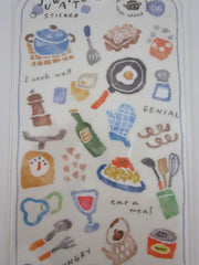 Cute Kawaii MW Juwatto Watercolor Series - Food Kitchen Cook Sticker Sheet - for Journal Planner Craft