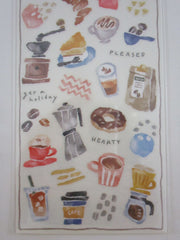 Cute Kawaii MW Juwatto Watercolor Series - Cafe Coffee Sticker Sheet - for Journal Planner Craft