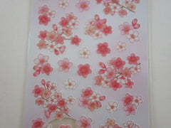 Cute Kawaii MW Cherry Blossom Sakura Spring Bloom Collection Sticker Sheet - for Journal Planner Craft - Washi Textured Paper
