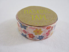 Cute Kawaii World Craft Washi / Masking Deco Tape - Flower Blue Red Yellow - for Scrapbooking Journal Planner Craft