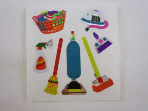 Sandylion Chores Laundry Cleaning Tools Vacuum Sticker Sheet / Module - Vintage & Collectible - Scrapbooking