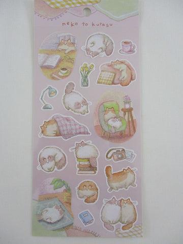 Cute Kawaii MW Kuyasu Comfort Series - Cat - Sticker Sheet - for Journal Planner Craft