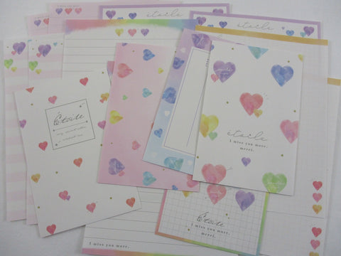 Cute Kawaii Kamio Etoile Lovely Hearts Love Letter Sets Stationery - writing paper envelope