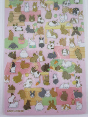 Cute Kawaii Kamio Rabbit Bunny Sticker Sheet - with Gold Accents - for Journal Planner Craft Agenda Organizer Scrapbook